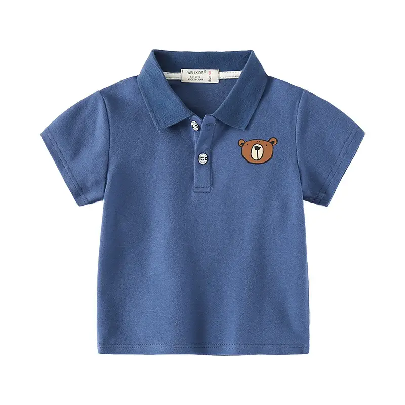 2023 Boys Green Polo Shirt with Bear Print - Image 6