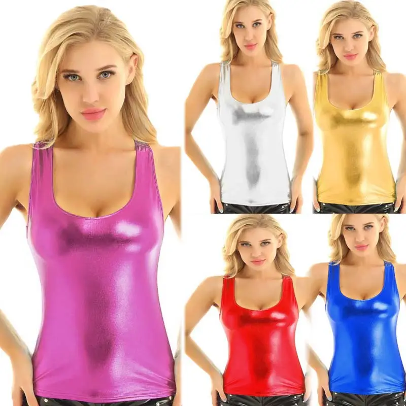 Women's Gold Metallic U-Shaped Vest 2025 - Image 7