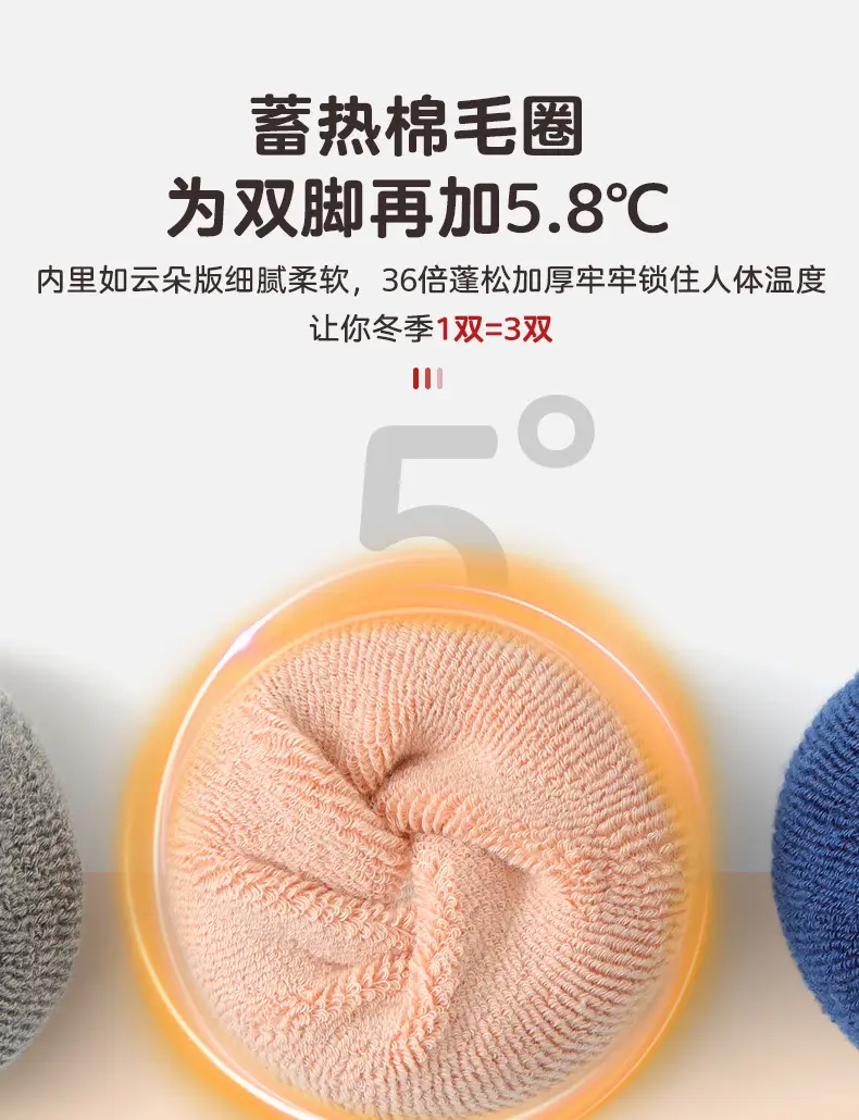 Children's Cotton Socks Autumn Winter Warm Thickened Fleece Lined — feature 6
