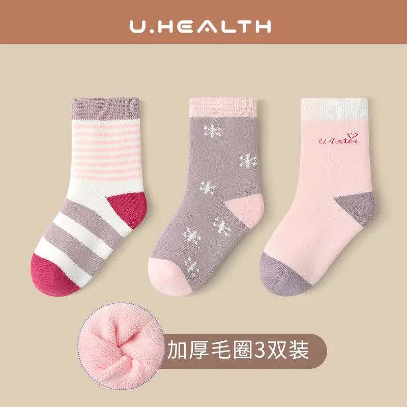 Children's Cotton Socks Autumn Winter Warm Thickened Fleece Lined - Image 3