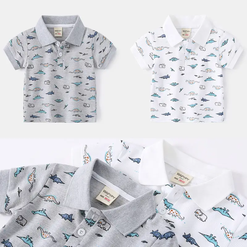 Boys Summer Polo Shirt Baby Pique Cotton Full Printed 2024 - Image 4