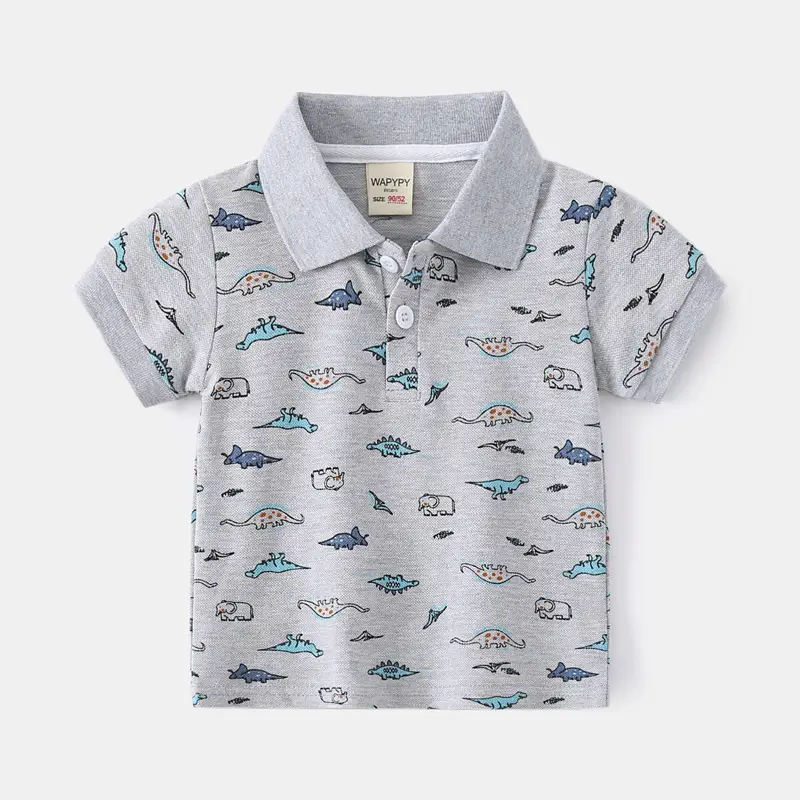 Boys Summer Polo Shirt Baby Pique Cotton Full Printed 2024 - Image 2