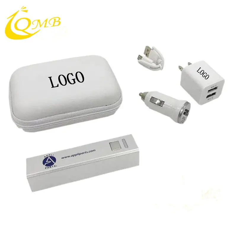 Three-In-One Mobile Power Bank & Charger Set with Data Cable