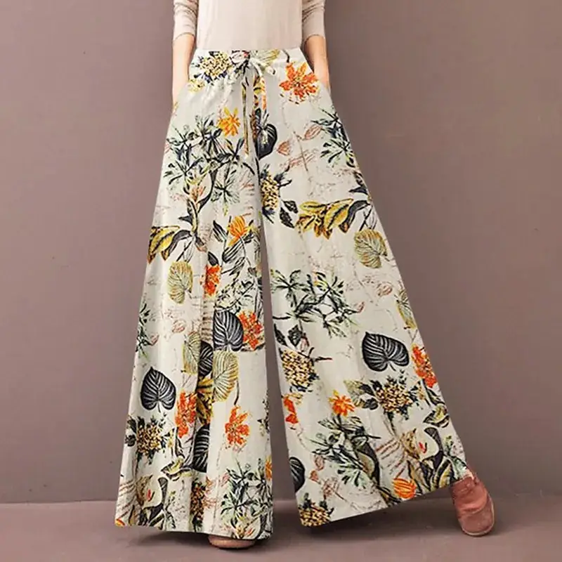 2022 Printed Floral Wide Leg Pants for Women - Image 7
