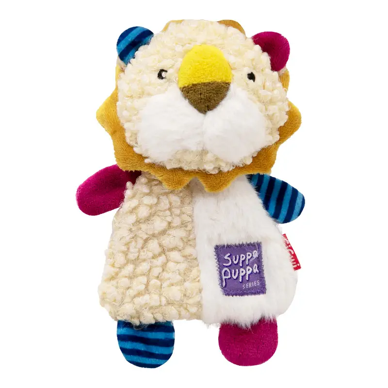 Gigwi Is a Premium Dog Toy with Crinkle Paper, Featuring a Lion, Fox, and Raccoon Design, Making Sounds, Plush Material, and Durable for Teeth Grinding