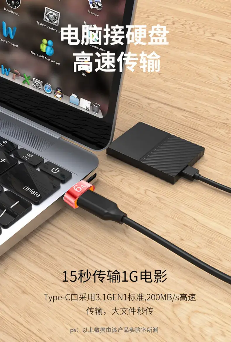 USB Type-C to OTG Female Adapter Fast Charging 6A — feature 5