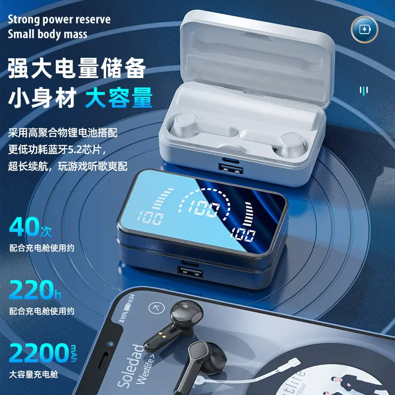 Wireless Bluetooth 5.3 Earbuds with Large Screen & Battery Display - Image 6