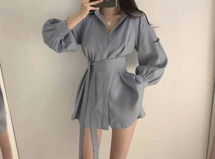 Women 2-Piece Sleeve Shirt & Shorts Set Beige Mid-Length — feature 14