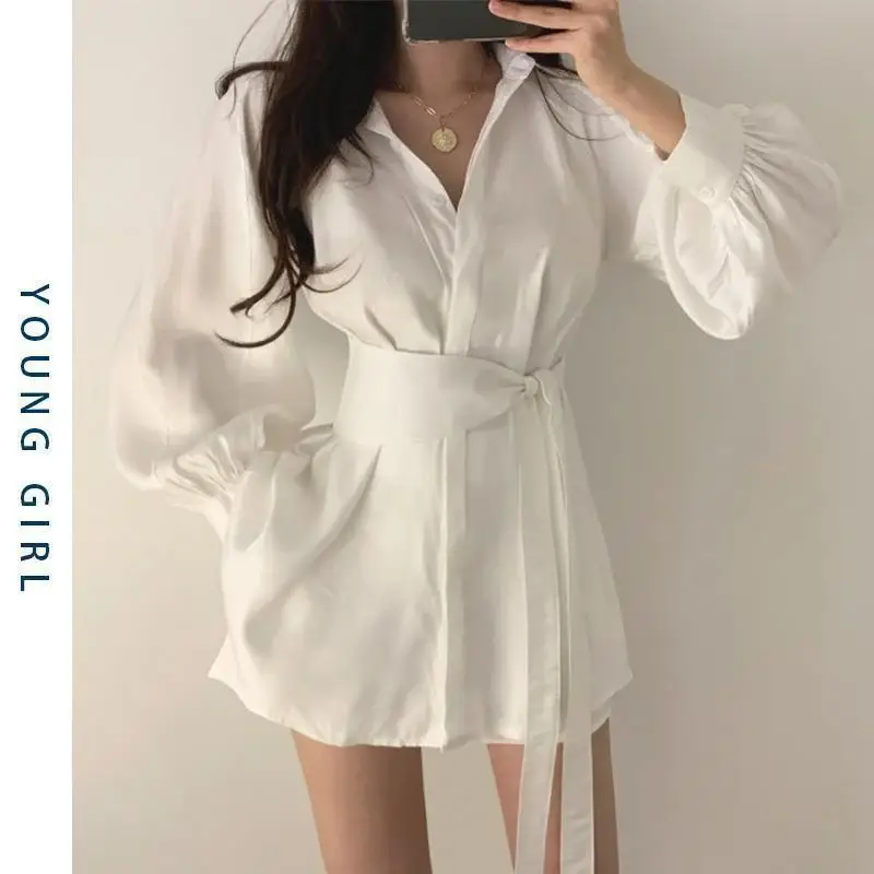 Women 2-Piece Sleeve Shirt & Shorts Set Beige Mid-Length