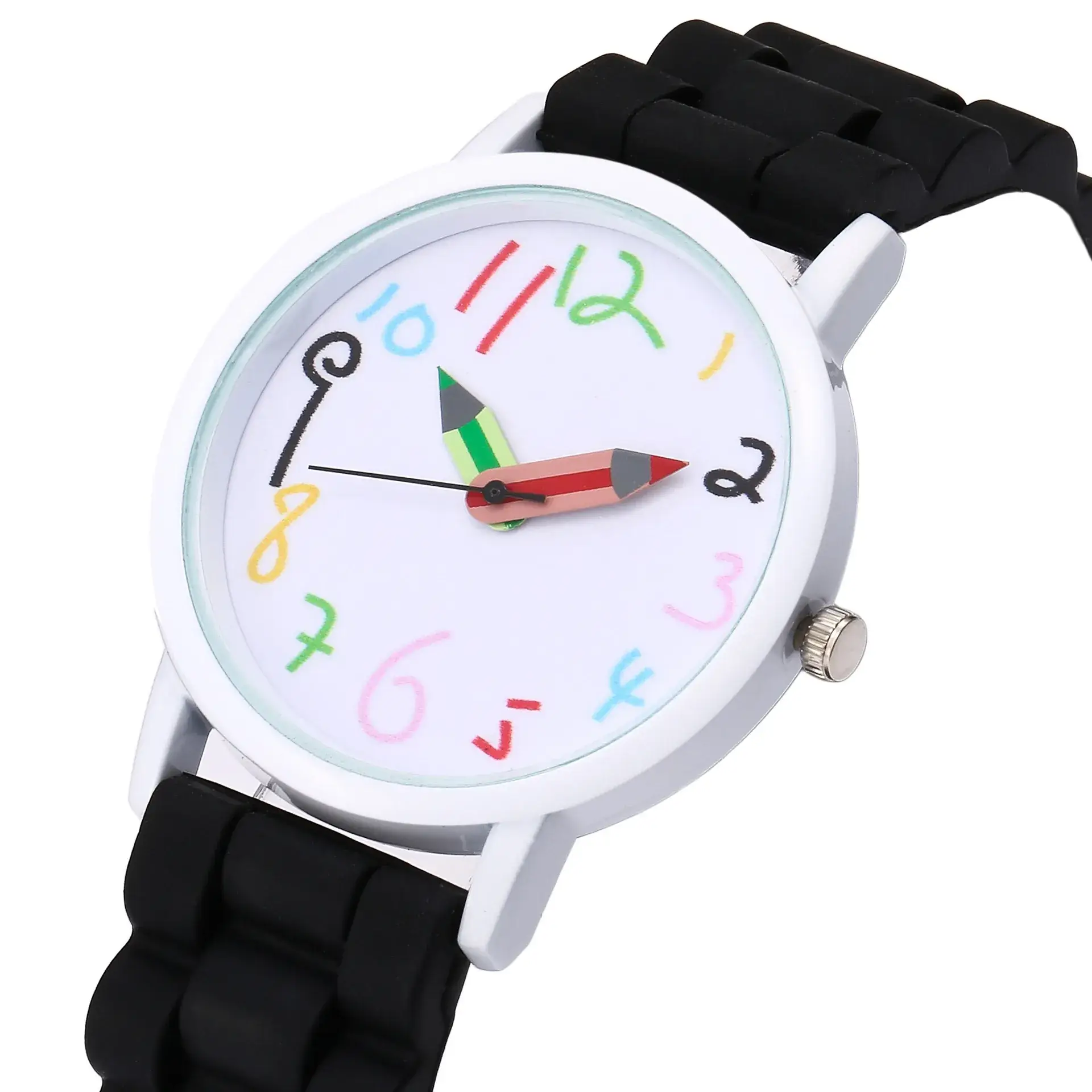 Cute Cartoon Digital Watch for Girls Black Silicone Strap - Image 18