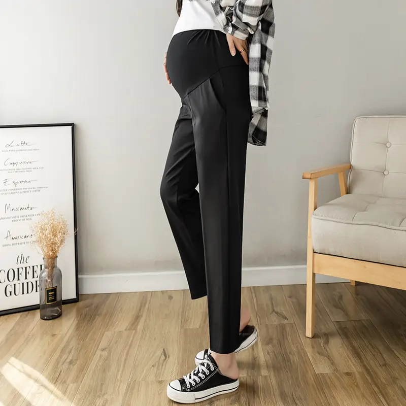 Maternity Straight-Leg Pants Spring Wear Nine Point - Image 3