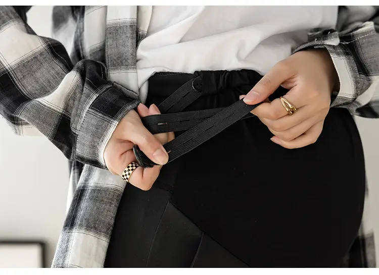 Maternity Straight-Leg Pants Spring Wear Nine Point — feature 28