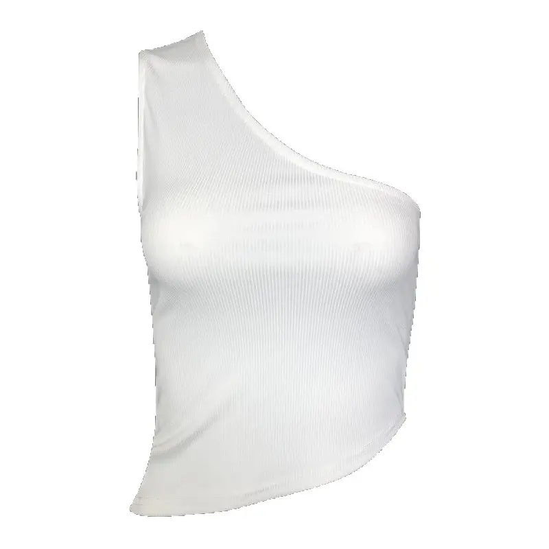 Black Cross Neck Braless Tank Top with Patchwork Design - Image 5