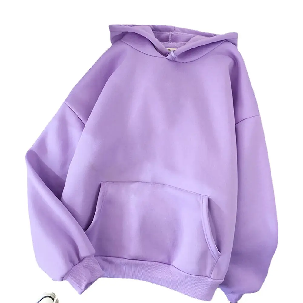 Women's Green Velvet Hoodie Large Solid Color