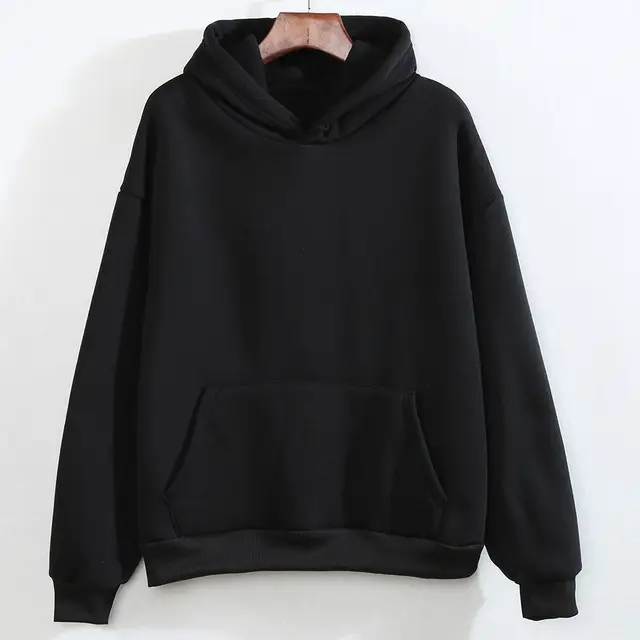 Women's Green Velvet Hoodie Large Solid Color