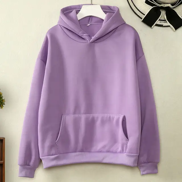 Women's Green Velvet Hoodie Large Solid Color