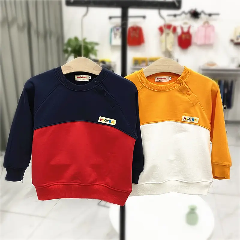 Autumn Spring New Kids Long Sleeve Color Matching Sweater Top - Image 4