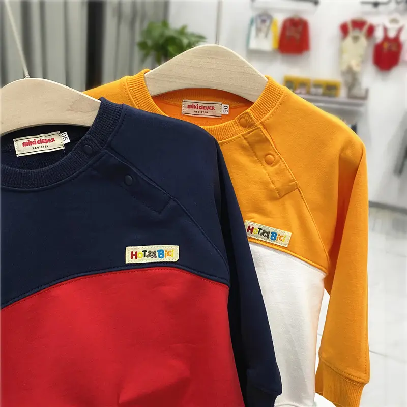Autumn Spring New Kids Long Sleeve Color Matching Sweater Top - Image 5