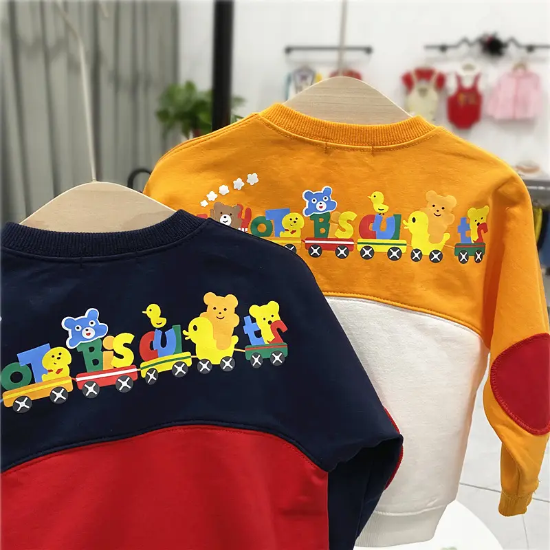 Autumn Spring New Kids Long Sleeve Color Matching Sweater Top - Image 6
