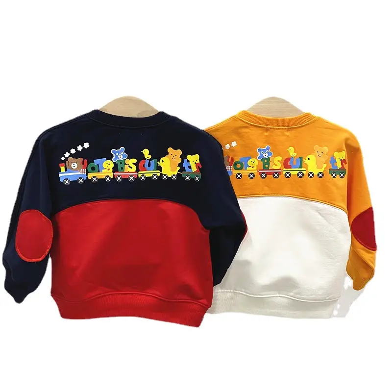 Autumn Spring New Kids Long Sleeve Color Matching Sweater Top - Image 7