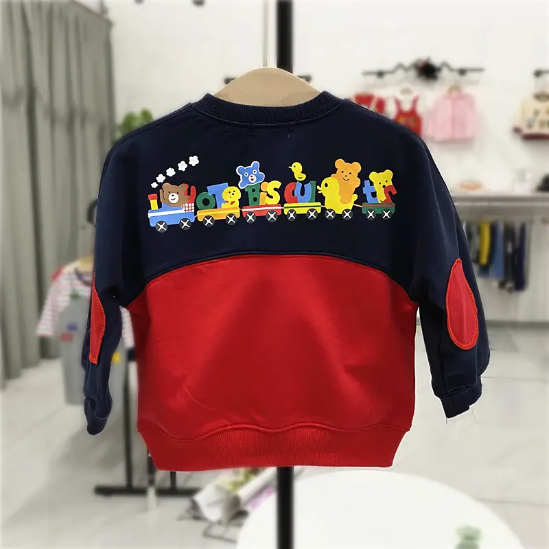 Autumn Spring New Kids Long Sleeve Color Matching Sweater Top - Image 2
