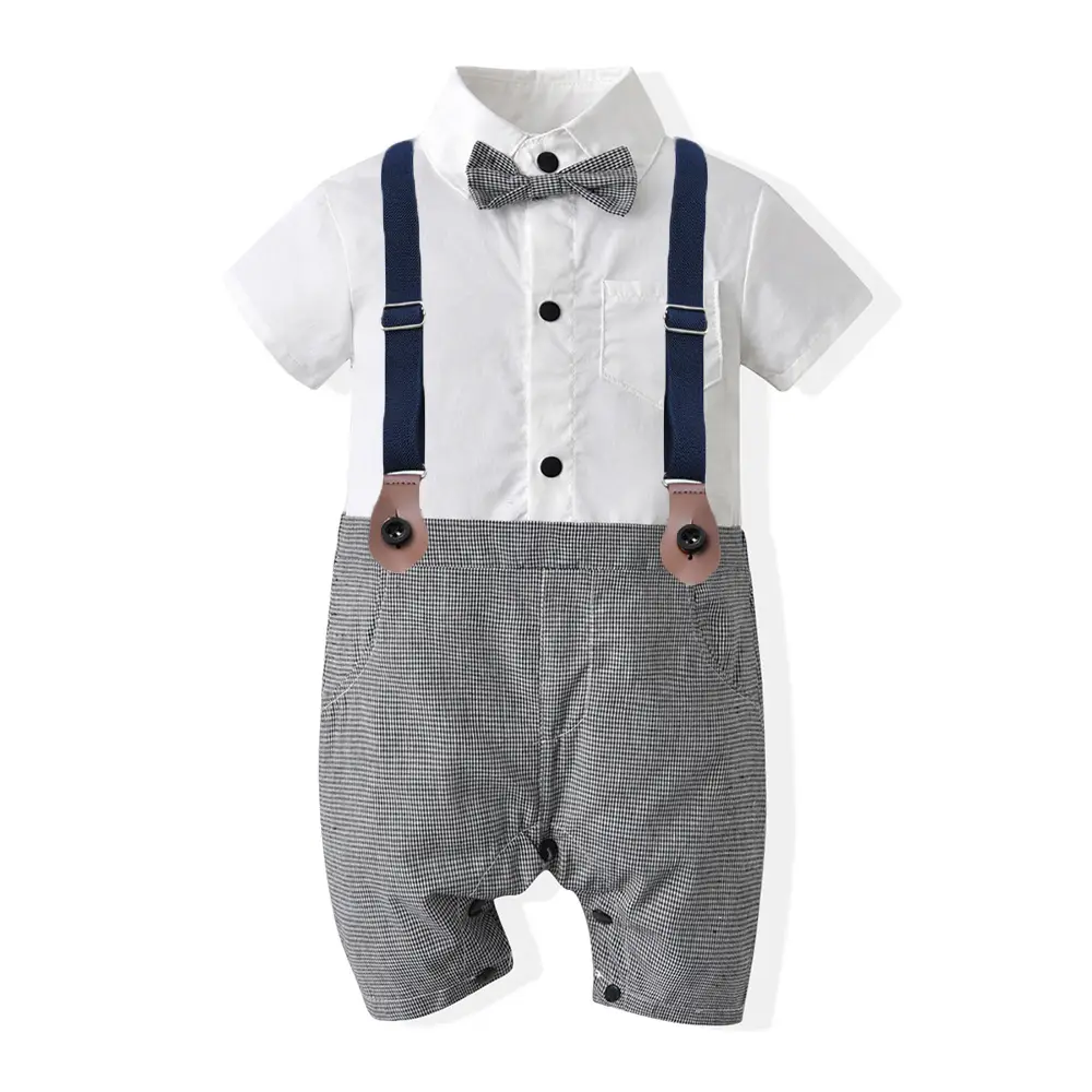 Baby Bow Tie Cotton Romper Set for Kids - Image 3