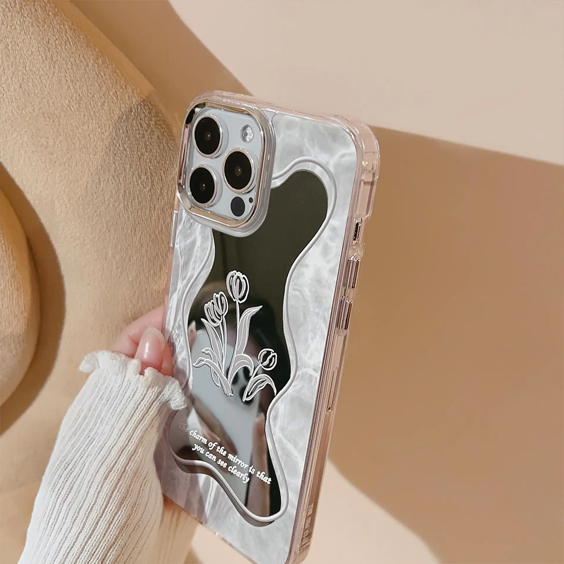 Minimalist Floral Mirror iPhone Case Clear Transparent — feature 17