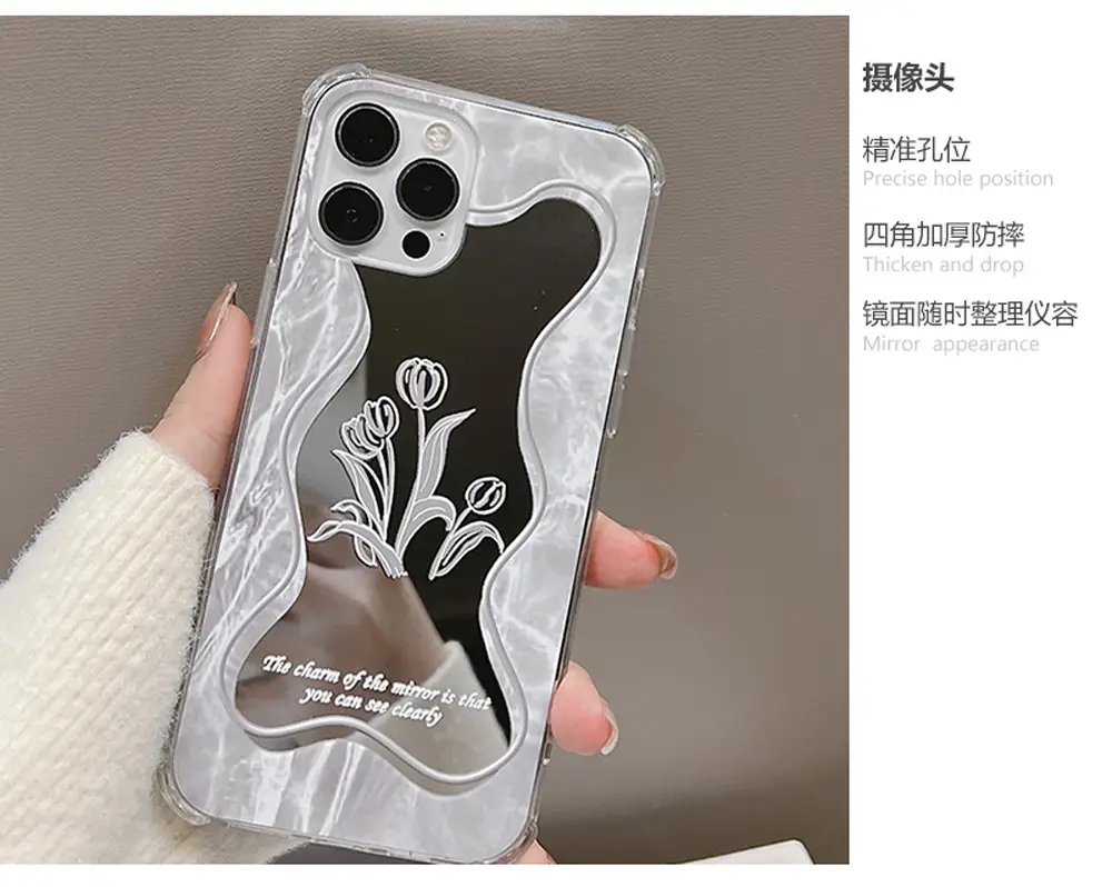 Minimalist Floral Mirror iPhone Case Clear Transparent — feature 2