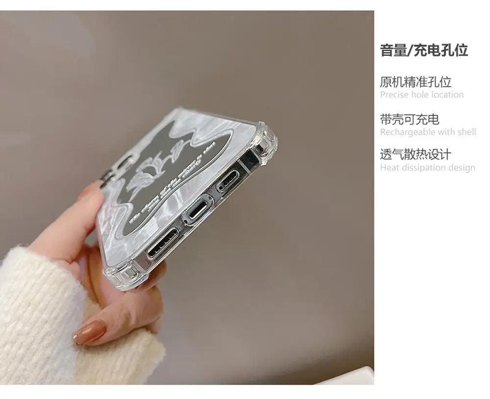 Minimalist Floral Mirror iPhone Case Clear Transparent — feature 4