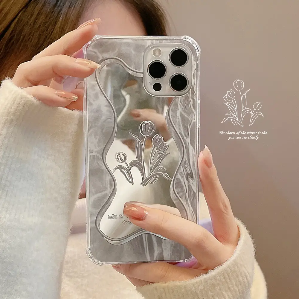 Minimalist Floral Mirror iPhone Case Clear Transparent — feature 6