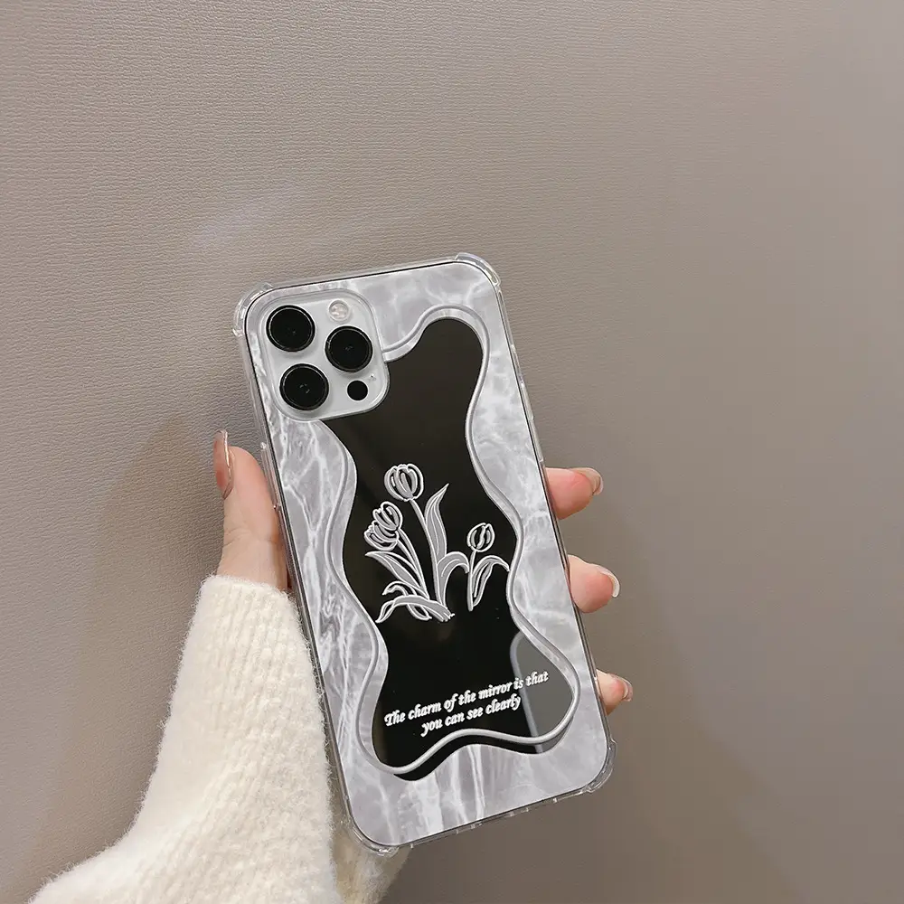 Minimalist Floral Mirror iPhone Case Clear Transparent — feature 9
