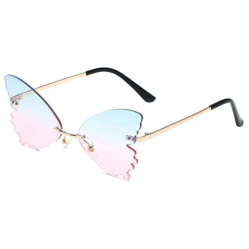 Pink Butterfly Metal Sunglasses for Women