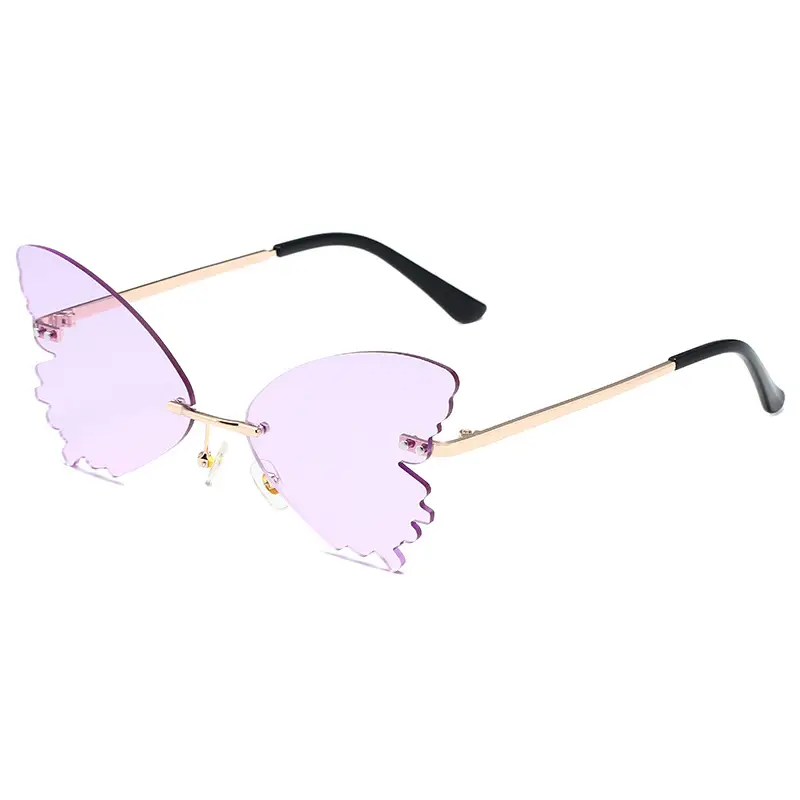 Pink Butterfly Metal Sunglasses for Women