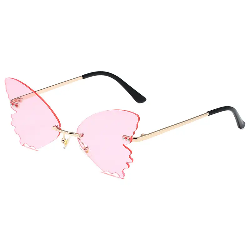 Pink Butterfly Metal Sunglasses for Women