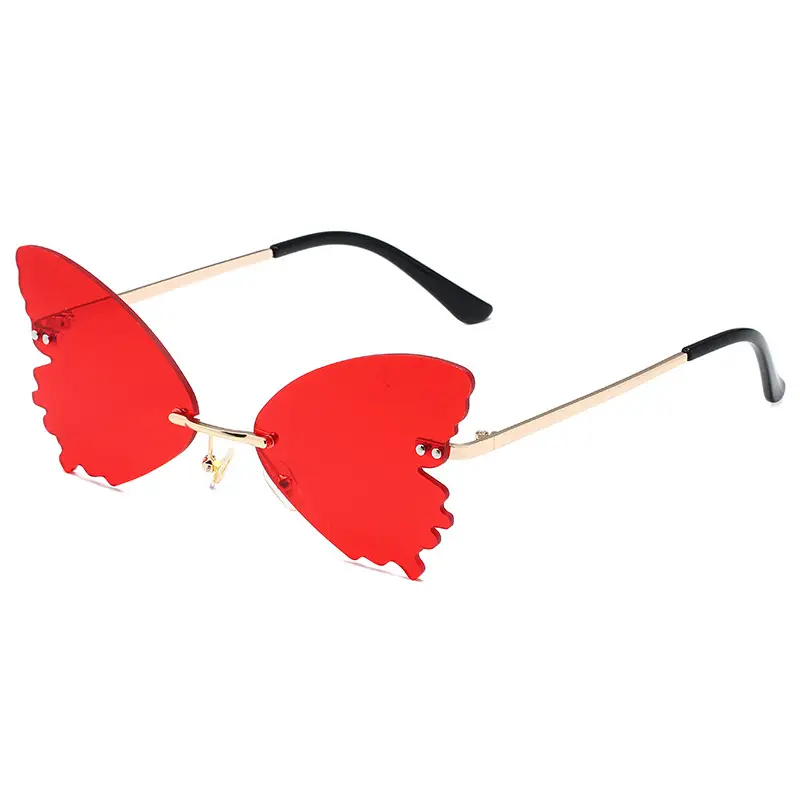 Pink Butterfly Metal Sunglasses for Women