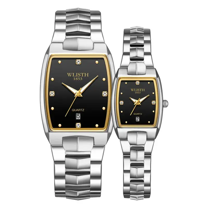 Walis Square Gold Steel Watch for Men Women - Image 11