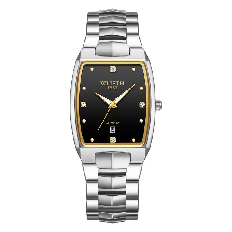 Walis Square Gold Steel Watch for Men Women - Image 3