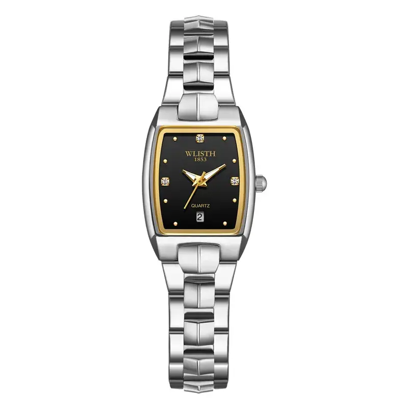 Walis Square Gold Steel Watch for Men Women - Image 4