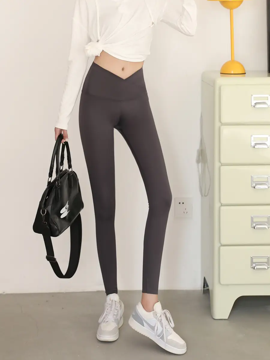 Women Cross Waist Butt Lifting Shark Pants High Waist Tight Fit - Image 6