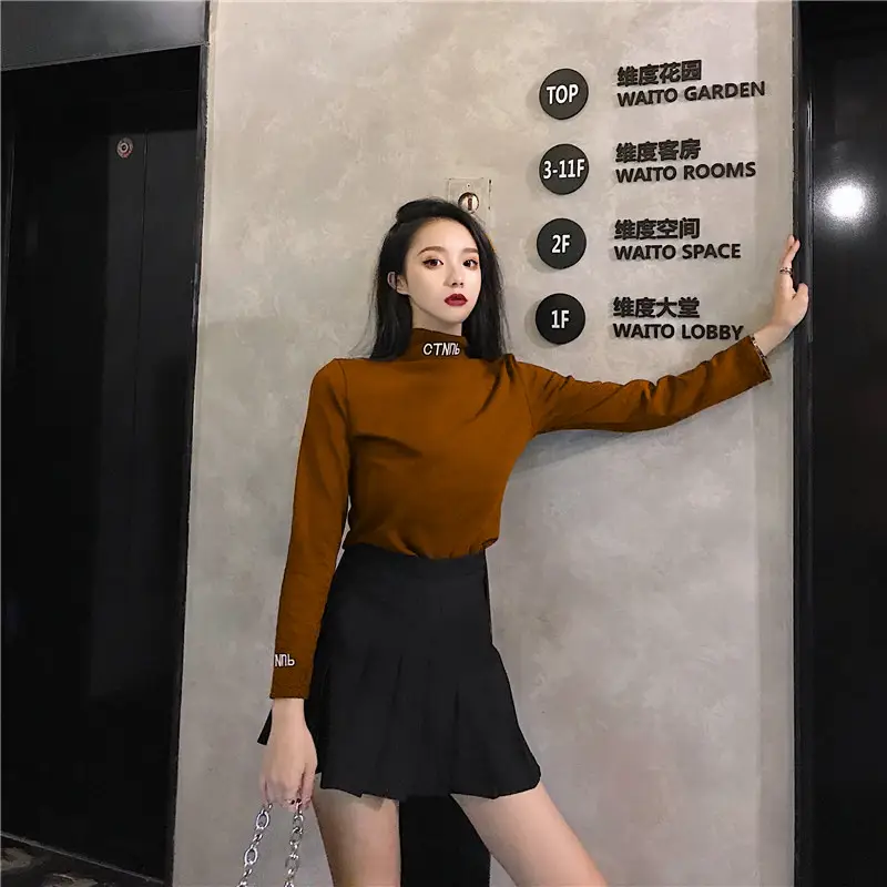 Women's Embroidered Long Sleeve T-Shirt White Winter — feature 11