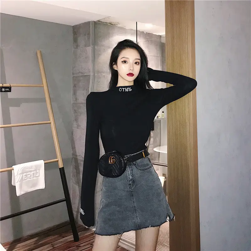 Women's Embroidered Long Sleeve T-Shirt White Winter — feature 21