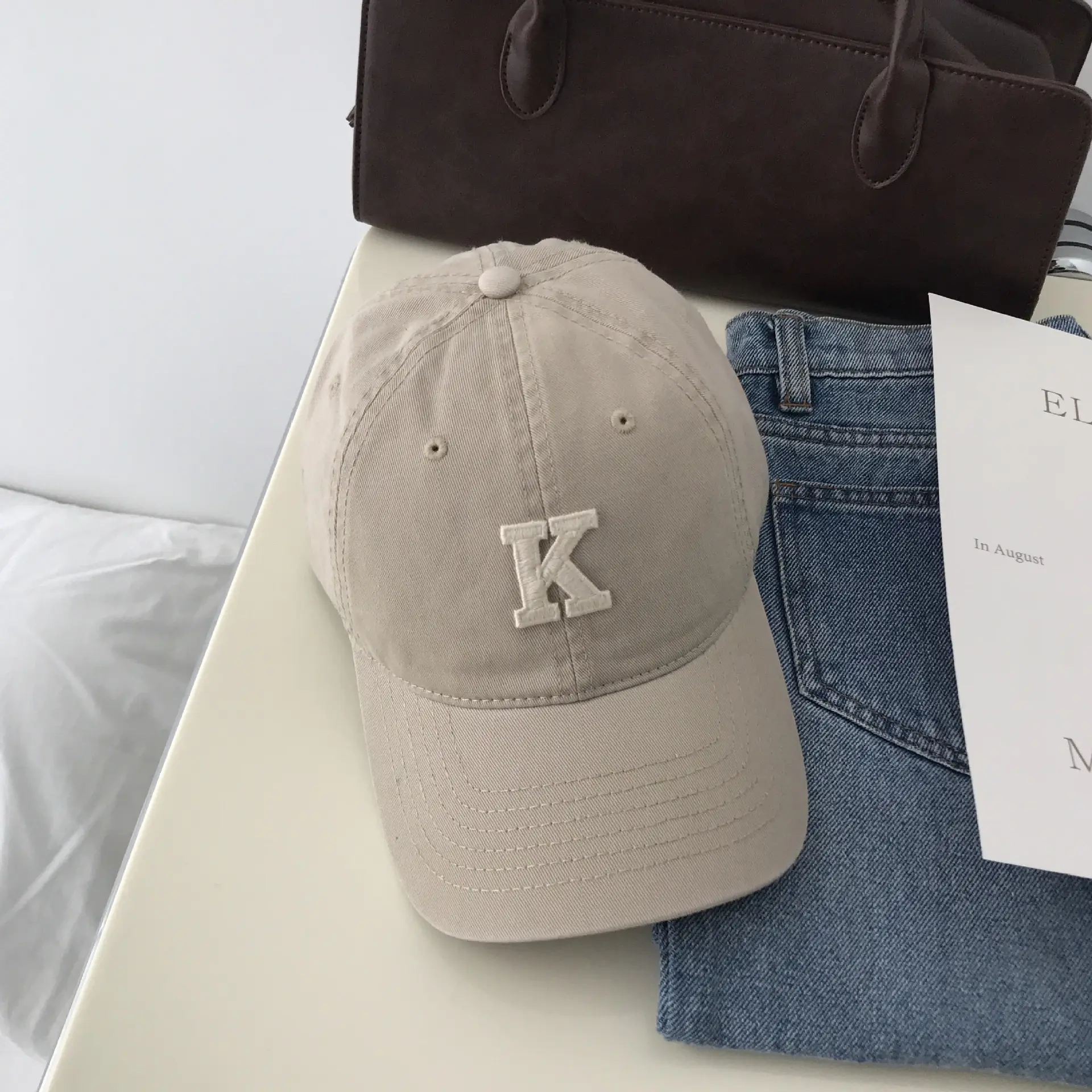 K Letter Baseball Cap Green Women Men - Image 10