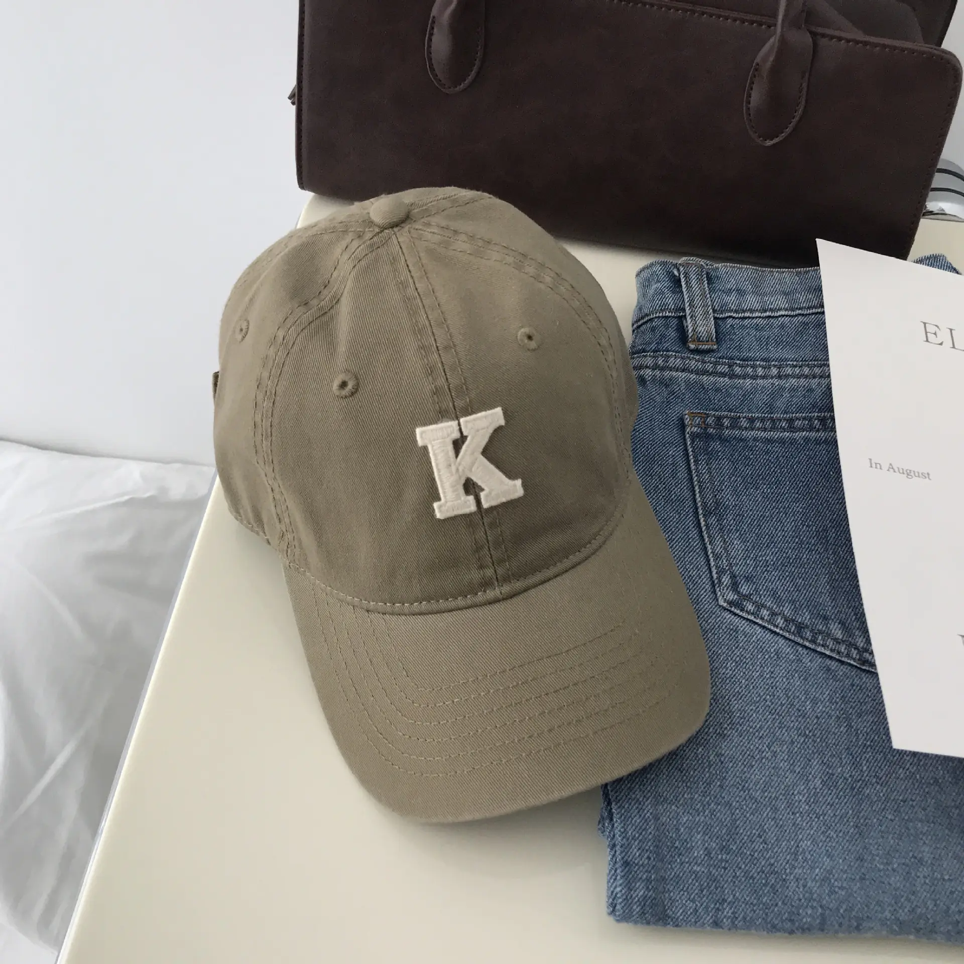 K Letter Baseball Cap Green Women Men - Image 11