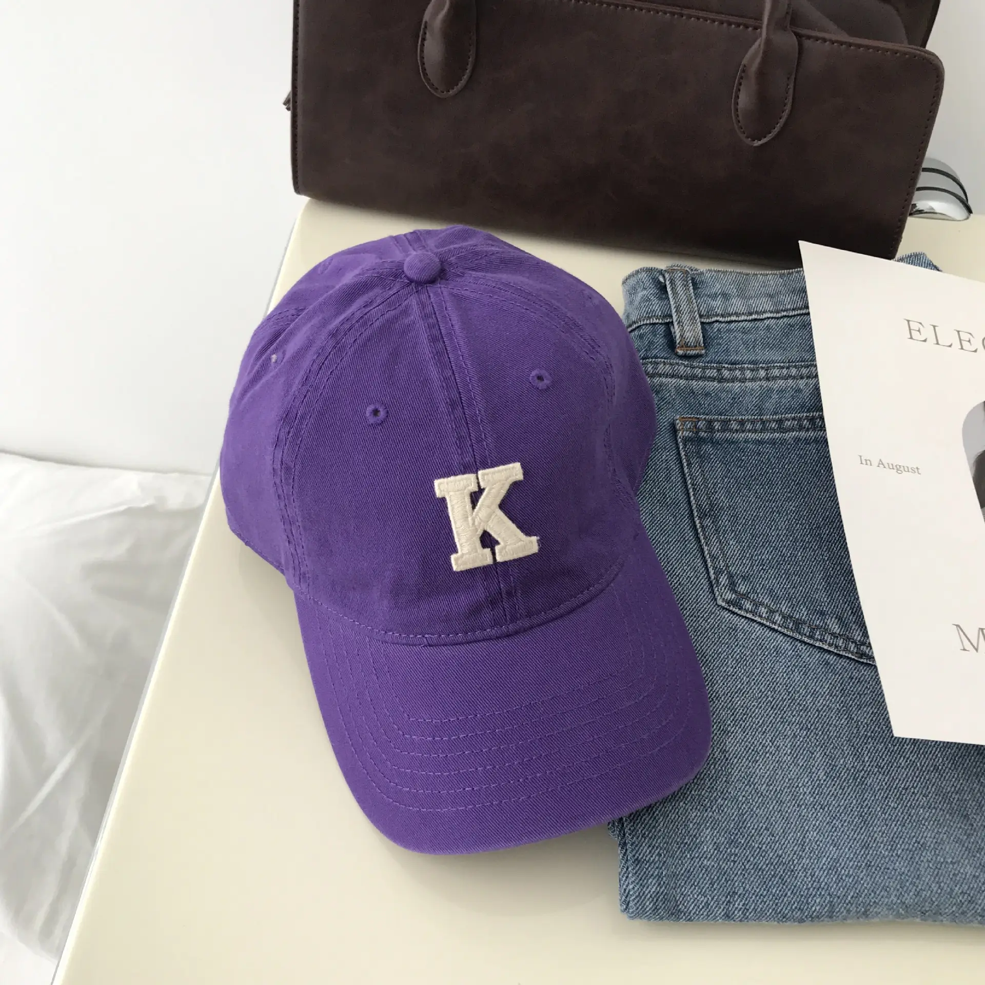 K Letter Baseball Cap Green Women Men - Image 14