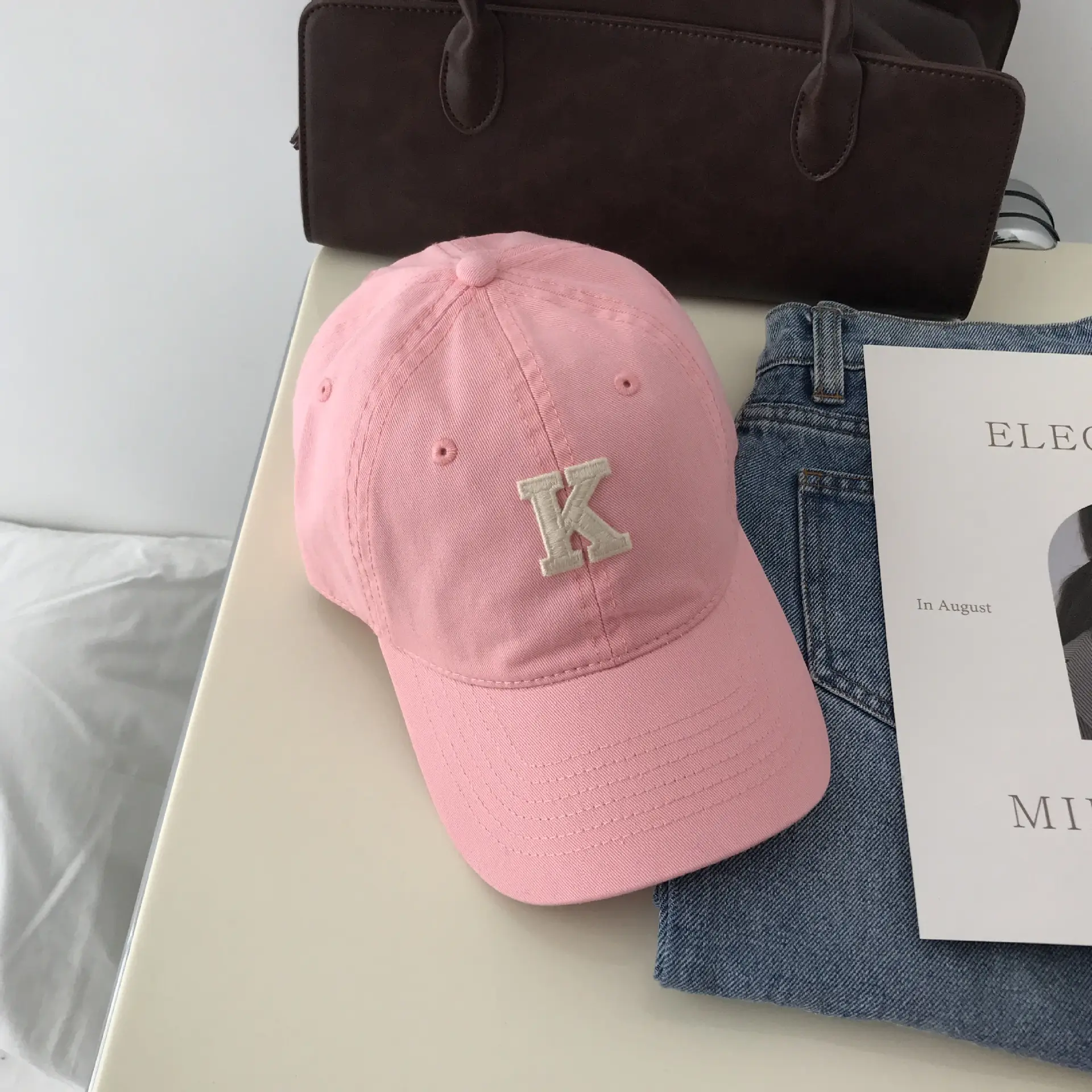 K Letter Baseball Cap Green Women Men - Image 16