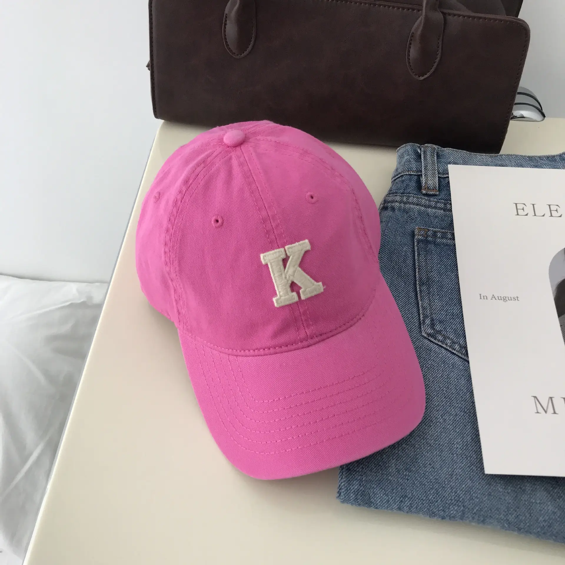 K Letter Baseball Cap Green Women Men - Image 18