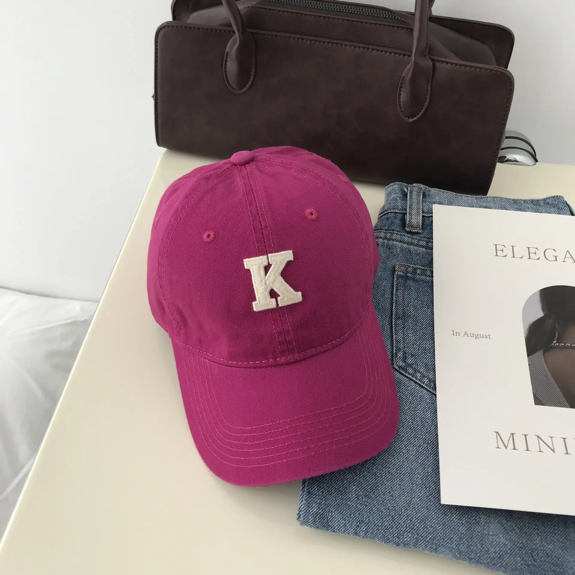 K Letter Baseball Cap Green Women Men - Image 19
