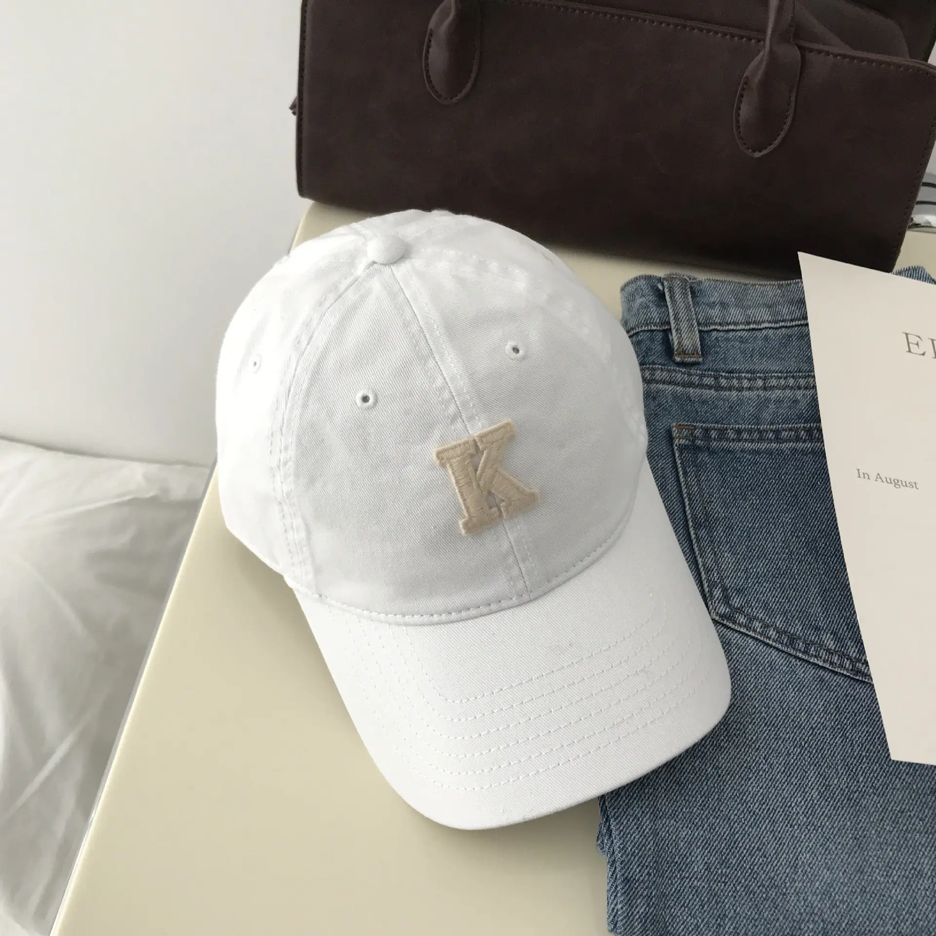 K Letter Baseball Cap Green Women Men - Image 2