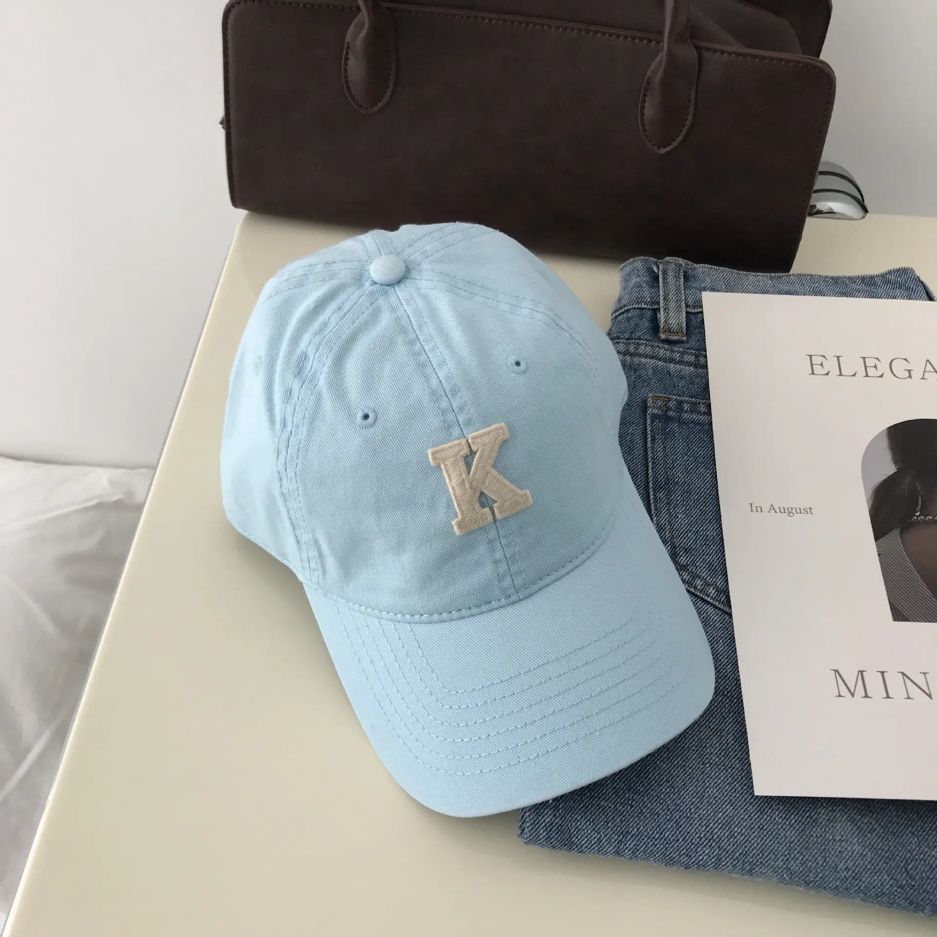 K Letter Baseball Cap Green Women Men - Image 21