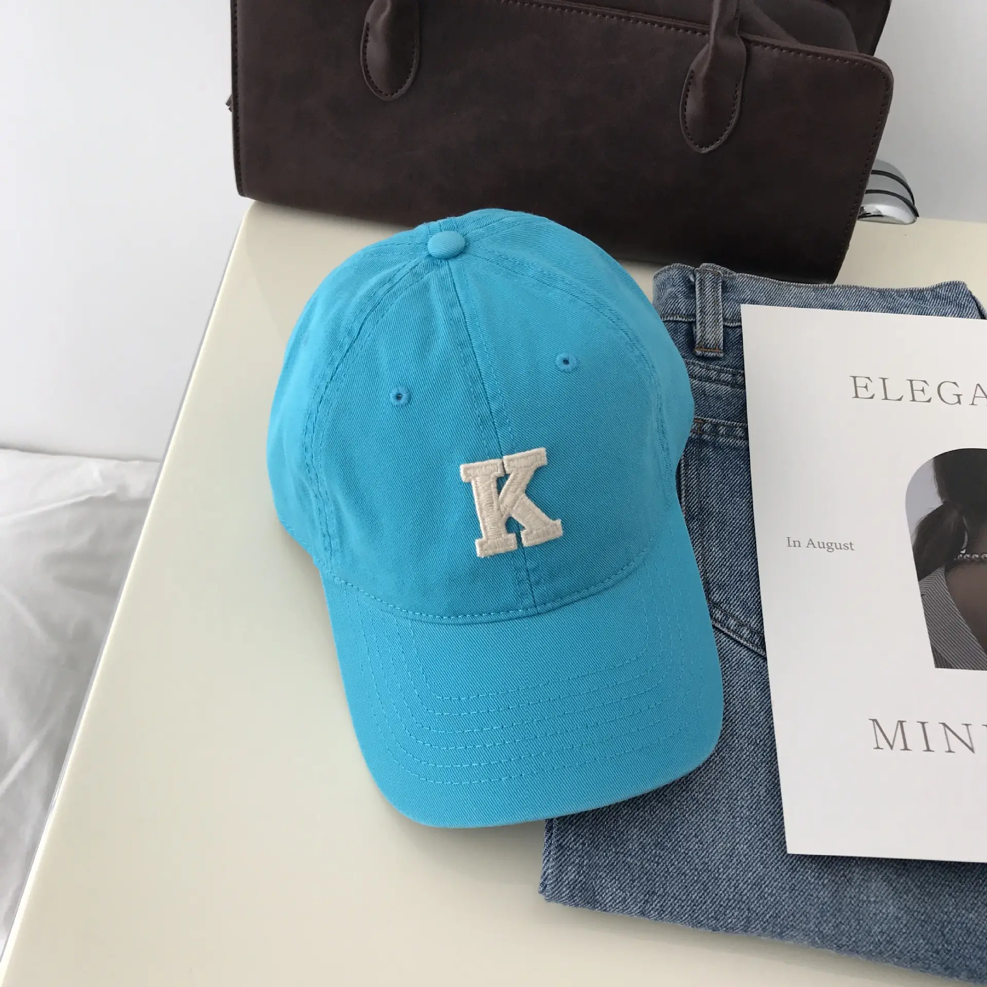 K Letter Baseball Cap Green Women Men - Image 23
